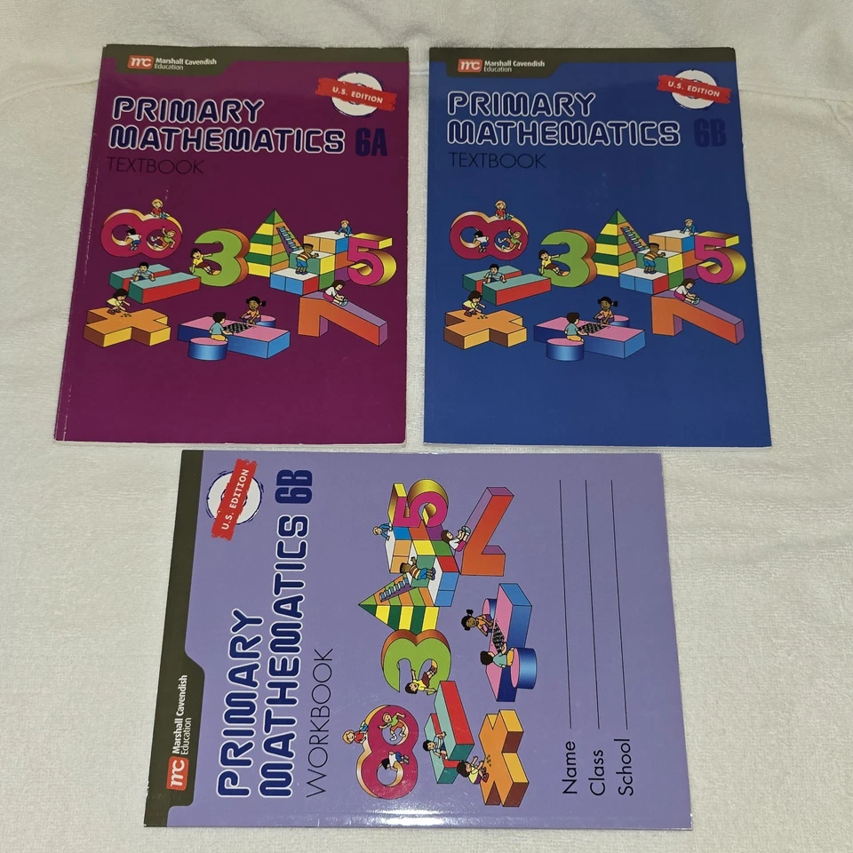 Singapore Math PRIMARY MATHEMATICS 6A 6B Textbooks / Workbook US EDITION SET 3 - Image 1 of 4