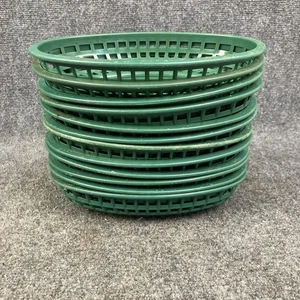 Lot of 20 Royal Green Oval Plastic Restaurant Fast Food Serving Baskets - Picture 1 of 12