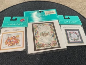 Janlynn's Counted Cross Stitch JUST-A-CHART - 3 sets - NEW - see pics - Picture 1 of 4