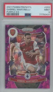 Gabriel Martinelli 2021 Panini Prizm P/L #203 Purple Ice 07/49 PSA 9 RC - Picture 1 of 2