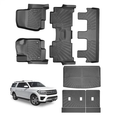 Floor Mats Cargo Liner Backrest Mats For 2018-2024 Ford Expedition MAX 8 Seat - Image 1 of 4