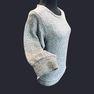 Suéter Pullover Minimalista Moderno Indie Preppy Gris Jaspeado Cuello Redondo Pequeño - Imagen 1 de 7