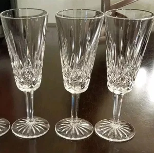 (3) Vintage WATERFORD CRYSTAL Lismore FLUTES 7 1/4" Glasses ~ MINT - Picture 1 of 10