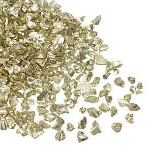 Crushed Glass Chips 2-4mm x 20g Irregular Metallic Glass Bright Golden - Imagen 1 de 5