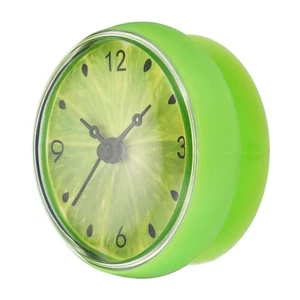 Waterproof Shower Clock, Silent Cute Wall Clocks Suction, Green/Black - Picture 1 of 7