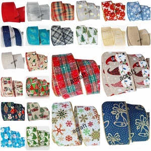 5 meter Christmas Ribbons 63mm Width Gift Wrapping, Craft & Decoration Ribbon UK - Picture 1 of 34