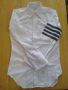 NWOT Thom Browne White w Black Woven Sleeve Stripes Button Down TB0 MSRP $550 - Picture 1 of 7