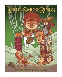 Wood Rocket Lord of the Smoke Rings Adult Coloring Book – Funny Stoner Parody - Imagen 1 de 5