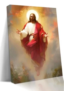 Eysintum incorniciato Gesù Cristo Ascensione Arte da Parete Cristiana Religiosa Tela Pr... - Foto 1 di 6