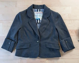 Blazer Anthropologie Cartonnier para mujer talla 4 pequeño gris carbón mezcla de algodón - Imagen 1 de 12