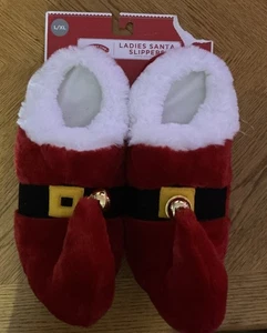 SANTA SLIPPER MIT GLOCKE PLÜSCH SLIPPER Damen BOOTIES L/XL 9-11 - Bild 1 von 5