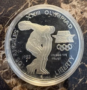 Proof 1983 Los Angeles Olympics Silver - US Commemorative 90% Silver Dollar - Picture 1 of 2