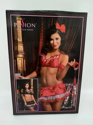 Passion Angela Dessous Set Schwarz S/M Sexy Corset Outfit Neu OVP - Bild 1 von 4