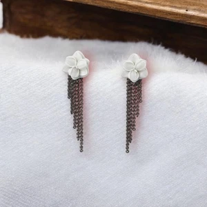 Lladro Retired jewelry flowers 01010228 Orchid long earrings New - Picture 1 of 5
