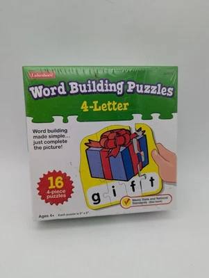 Lakeshore Word Building Puzzles 4-Letter 16 Puzzles JJ465 Ages 3+ SEALED - Image 1 of 2