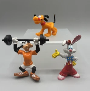 Vintage 1980s Walt Disney Toy Figurines Goofy Roger Rabbit & Pluto Bully Germany - Bild 1 von 14