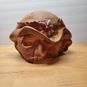Vintage Halloween Imagineering Halbgesichtsmaske von Glatze Hobo mit Gänseblümchen Hut 1985 - Bild 1 von 17