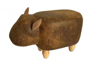 Reposapiés de diseño animal reposapiés de vaca grande de madera para adultos y niños otomano pequeño - Imagen 1 de 1
