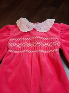 Vintage USA Petit Jardin by Mashtex Bright Pink Dress up Sleeper Baby Newborn S