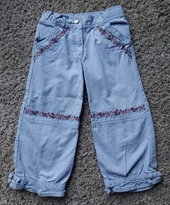 Gymboree Size 5 Romantic Garden Lavender Cropped Pants Embroidered Flowers - Picture 1 of 5