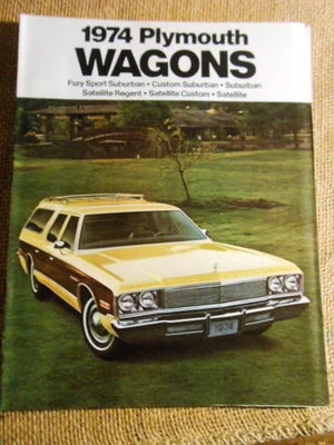Nuevo de Lote Antiguo Distribuidor Plymouth Folleto 1974 Vagones Fury Sport Suburban Satélite Personalizado Foto 1 de 4