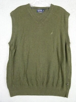 Chaleco Pullover Nautica Para Hombres XL Verde Oscuro Lujo Rendimiento Mezcla Algodón Foto 1 de 4
