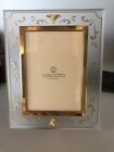MIKIMOTO Satin Lucite Gold Trim Photo Picture Frame Four Genuine Akoya Pearls