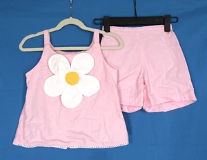 COTTONTAIL ORIGINALS 2PC SET Tank Top & Shorts PINK Seersucker DAISY FLOWER 5 - Picture 1 of 10