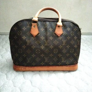 Auth Louis Vuitton Alma Handbag Monogram Made in France Leather Canvas Brown #4 - Picture 1 of 16