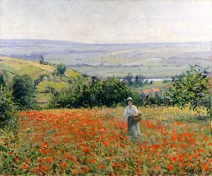 Leon Giran-Max : "Woman in a Poppy Field" — Giclee Fine Art Print - Picture 1 of 7