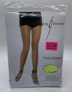 Leg Avenue Fishnet Pantyhose Style 9001A One Size Neon Green 90-165 lbs - Picture 1 of 2