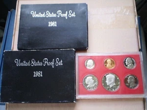 Menge (2) 1981-er Proof Set Bekleidet Susan B Anthony & Kennedy Half (6 Münzen Set) - Bild 1 von 4