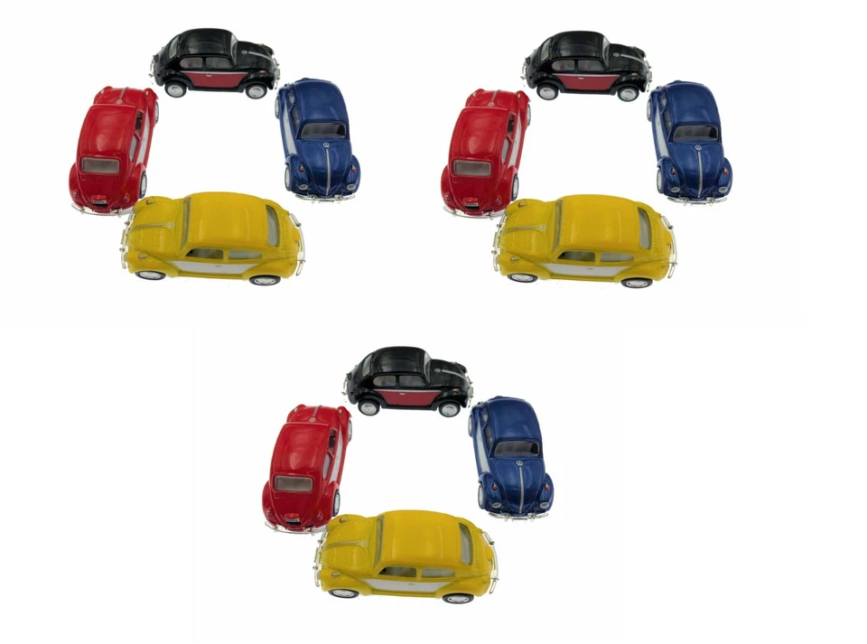 Kinsmart Miniature 1967 VOLKSWAGEN Classical Beetle Car Set of 4 Diecast 1 64
