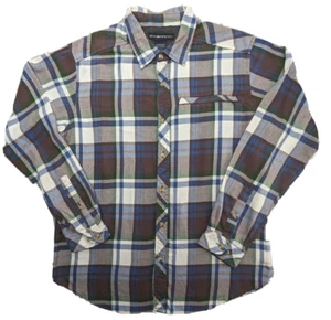 EX OFFICIO Shirt Men's Large Purple Plaid Flannel LS Outdoor Mid-weight - Picture 1 of 14