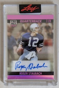 ROGER STAUBACH AUTO 2023 LEAF PRO SET PURE Dallas Cowboys HOF Football # 7/8