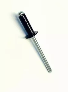 4.8mmx16 500pkt Noir Pop Rivets Aluminium Corps Acier Mandrin Open Fin Dôme Tête - Imagen 1 de 1