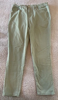 Pantalones al tobillo ajustados de tiro alto verdes Jessica Simpson para mujer talla 12 Foto 1 de 4
