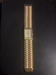 Elgin Diamond Mens Quartz Gold Tone Bracelet Watch FM846B Fresh Battery! - Picture 1 of 16