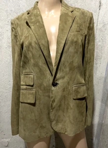 Ralph Lauren Collection Purple Label Runway Suede Leather Olive Green Jacket 4 - Picture 1 of 5