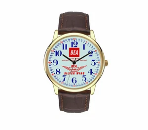 BEA , London - Paris, Silver Wing Wrist Watch, Vintage Style 1950's Dial. - Foto 1 di 2