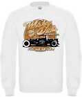Sweatshirt IN White Hot Rod US Car & `50 Style Motif Model Whiskey Dicks