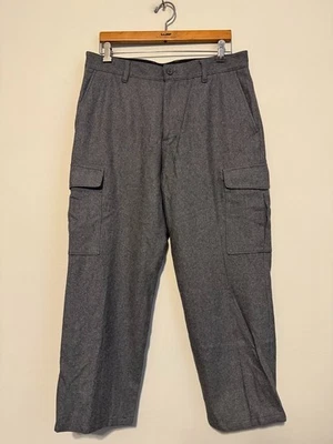 🥶 Pantalones Nautica Clipper Calce Relajado Para Hombre 34x27 Gris Mezcla Lana Bolsillo Carga Foto 1 de 4
