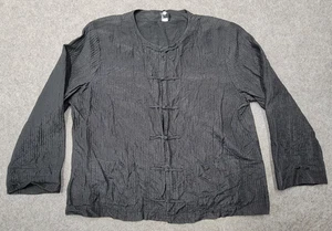 Blusa negra de seda manga larga Eileen Fisher para mujer - Imagen 1 de 7