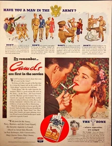 1943 Camel Cigarettes Do & Don'ts Buy War Bonds World War II Vintage Print Ad - Bild 1 von 7