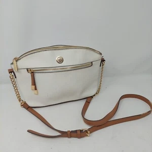 Anne Klein Sawyer Crossbody White Classic Curve Dome Chain Strap Minimalist - Picture 1 of 17