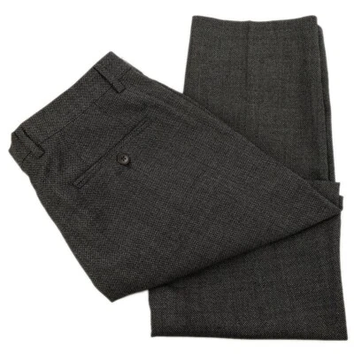 Pantalones de vestir ARMANI EXCHANGE negros grises ajustados frente plano lana elásticos 34 L nuevos con etiquetas Foto 1 de 3