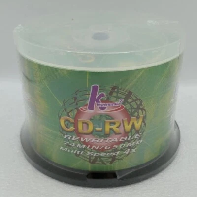 New Sealed 50 Pack Hypermedia CD-RW 74min 650MB 4x High Speed Rewritable Disc - Image 1 of 4