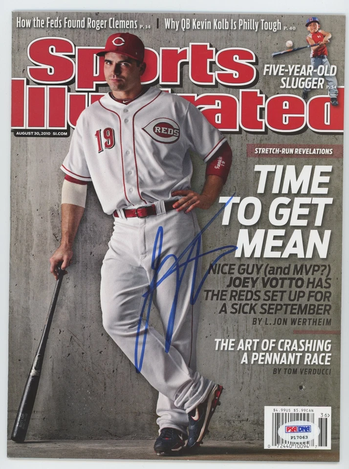 Joey Votto Signed Sports Illustrated Magazine Cover Cincinnati Reds PSA DNA COA - Image 1 of 2