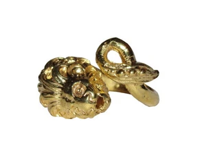 18 kt Gold Plated Brass Etruscan Lion Wrap Ring - Picture 1 of 5