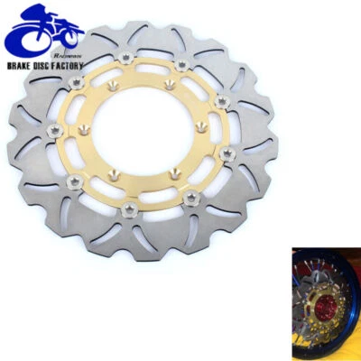 Rotor de disco de freno delantero flotante dorado DRZ400SM para Suzuki DR-Z 400 SM 2005-2024 Foto 1 de 4